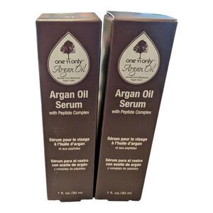 2X One 'N Only Argan Oil Face Serum With Peptide Complex For Fine Lines 1oz New